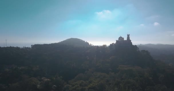 Aerial View Pena Palace Sintra View Lisbon Portugal — Stock Video