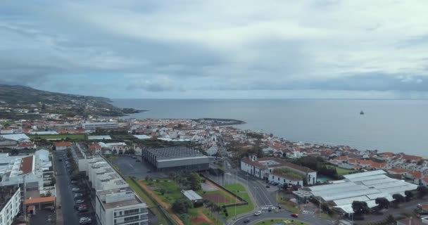 Bela Cidade Acolhedora Nas Ilhas Azore Portugal Meio Oceano Atlântico — Vídeo de Stock