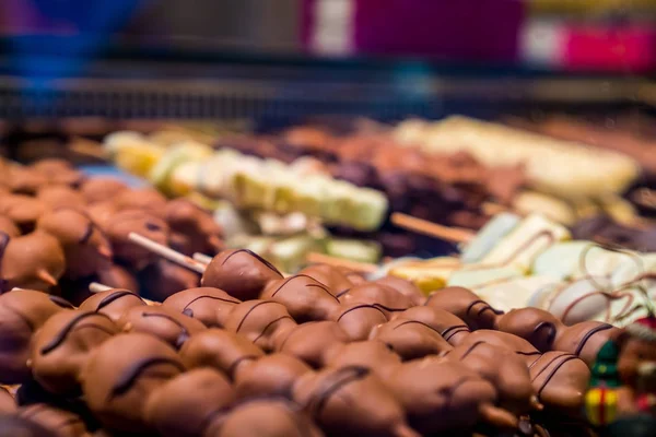 Kerst Markt Fancy Heerlijk Eten Selectie Zoveel Snoep Snoep Chocolade — Stockfoto