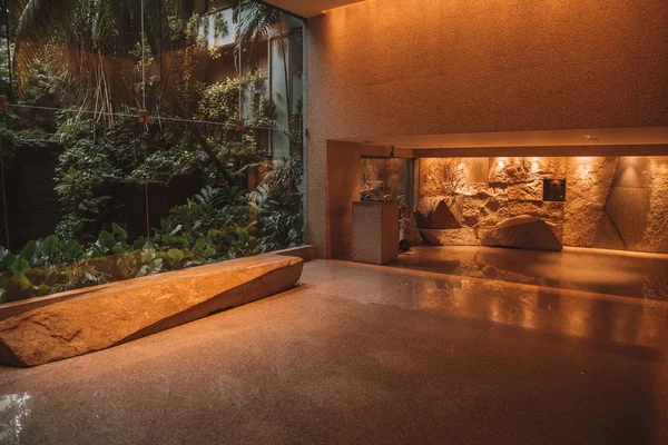 Moderní Design Interiéru Kameny Světla Minimalismu Grand Hyatt Hotel Singapur — Stock fotografie