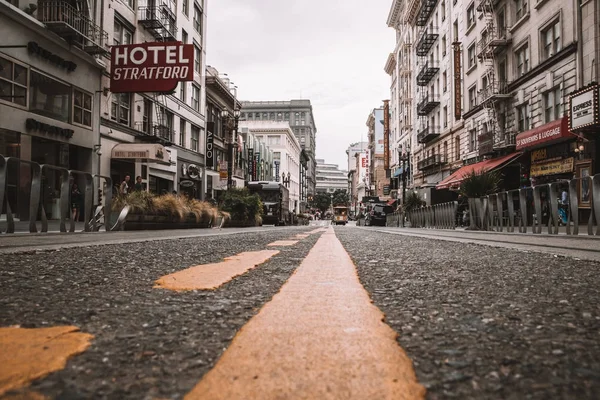 Old traditional streets and roads of San Francisco, USA. April 10, 2017.