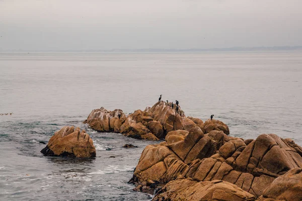 Belle Côte Près Ville Monterey Par Temps Nuageux Mer Calme — Photo