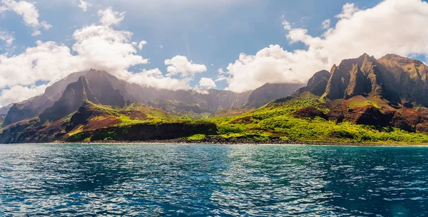 Gyönyörű Kilátás Látványos Pali Parti Sziklák Kauai Island Hawaii — Stock Fotó