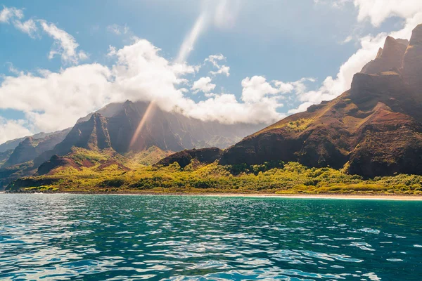 Gyönyörű Kilátás Látványos Pali Parti Sziklák Kauai Island Hawaii — Stock Fotó