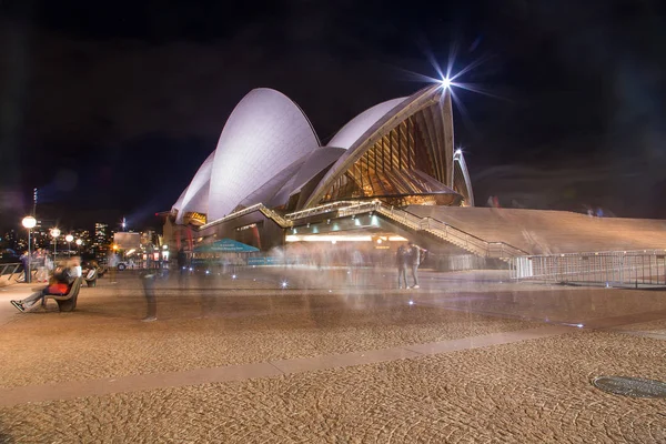 Wunderschöne Nächtliche Ansicht Des Opernhauses Sydney Australien August 2017 — Stockfoto