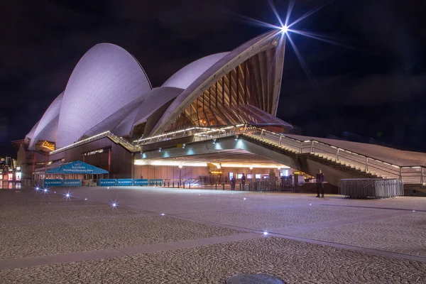 Vacker Natt Med Utsikt Över Sydney Opera Huset Natten Sydney — Stockfoto