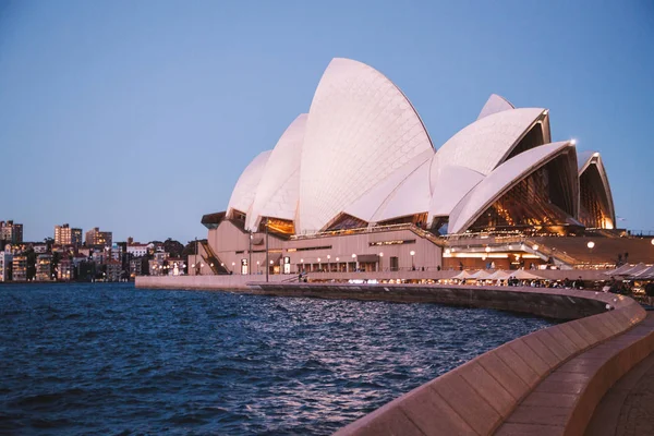 Szép Éjszakai Kilátás Sydney Operaház Éjszakai Sydney Ausztrália 2017 Augusztus — Stock Fotó