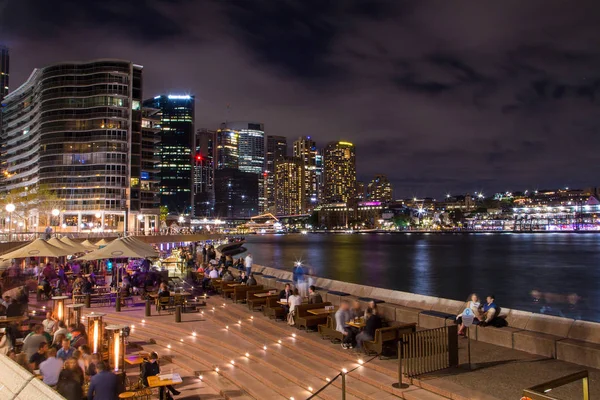 Hermosa Noche Sydney Junto Ópera Puente Bahía Sydney Australia Agosto — Foto de Stock