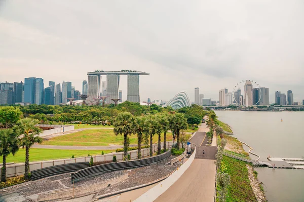 Maj 2017 Singapore Vacker Stad Singapore Med Skyskrapor Marina Bay — Stockfoto