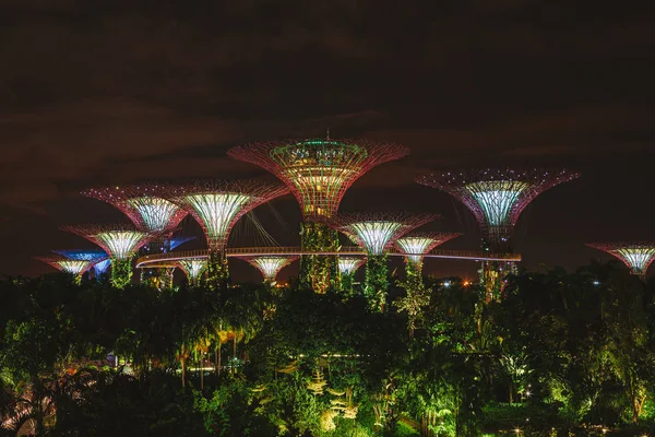 Května 2017 Singapur Noční Pohled Putování Jedem Zahradách Bay Panoráma — Stock fotografie