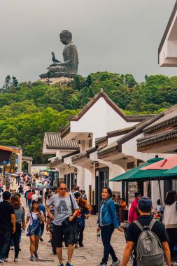 20 Mayıs 2017. Hong Kong. Büyük Tian Tan Buda Hong Kong Po Lin manastırda. 