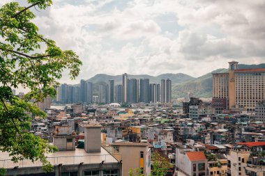 30 Ağustos 2017. Makao, Çin. En eski kirli gecekondu ikamet. Eski şehir sokakları Macao.