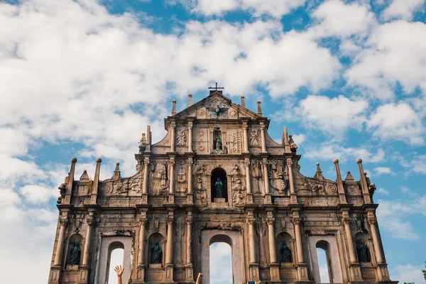 Macao Macau China August 2017 Ruins Paul Church Dramatic Sun — Stock Photo, Image