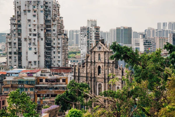 Macao Macau China August 2017 Ruinen Der Paul Kirche Mit — Stockfoto