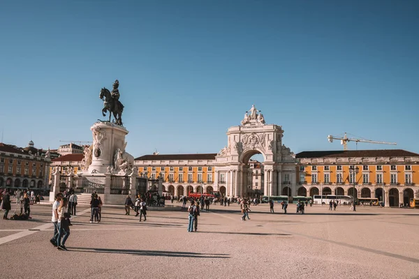 Lisbon Portugal September 2017 Rua Augusta Arch Marble Triumphal Historical — Stock Photo, Image