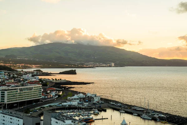 Blick Auf Die Altstadt Mit Hafen Ponta Delgada Hauptstadt Der — Stockfoto