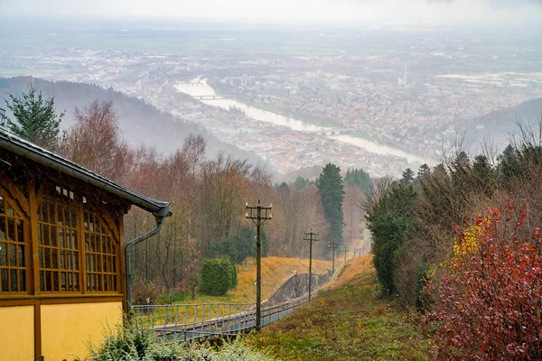 Vista Invierno Del Casco Antiguo Heidelberg Alemania Clásica Vista Naturaleza — Foto de Stock