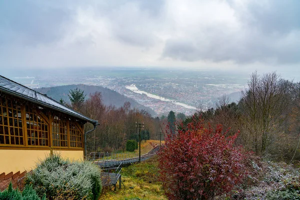 Vista Invierno Del Casco Antiguo Heidelberg Alemania Clásica Vista Naturaleza — Foto de Stock