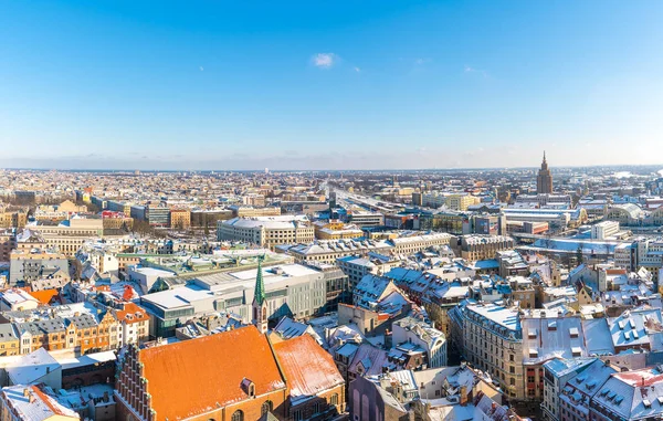 Riga Lettland Februari 2017 Aerial Vinter Riga Gamla Stan Från — Stockfoto