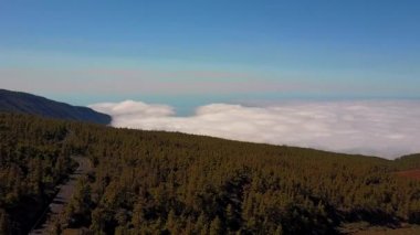 Tenerife Adası orman bulutların üzerinde hava görünümünü güzel doğa manzaralı