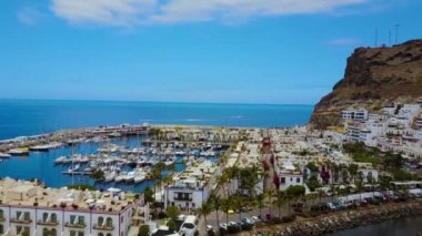 Hava manzarasına Puerto de Mogan bay, Gran Canaria, İspanya 