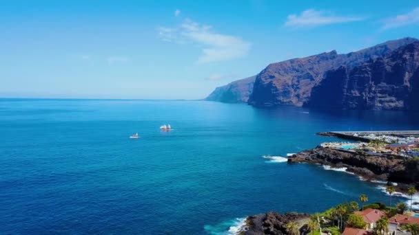 Letecké Panorama Pohled Útesů Los Gigantes Ostrově Tenerife Španělsko — Stock video