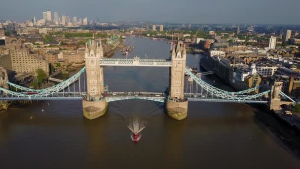 Csodálatos Légi Felvétel Londoni Tower Híddal Felett Temze 2017 Február — Stock videók