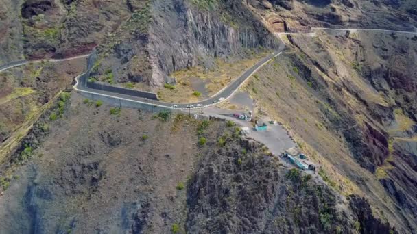 Gyönyörű Légifelvételek Las Teresitas Beach Öböl Közelében Tenerife Los Organos — Stock videók