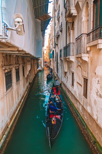 Italien Venedig April 2018 Schöner Blick Auf Traditionelle Gondeln Auf — Stockfoto