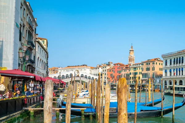 Italia Venezia Aprile 2018 Bella Vista Sulle Tradizionali Gondole Sul — Foto Stock