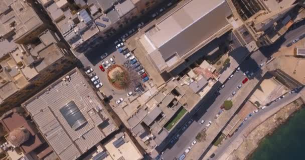Luftaufnahme Der Wichtigsten Kathedrale Valetta Malta Überfliegen Der Antiken Stadt — Stockvideo