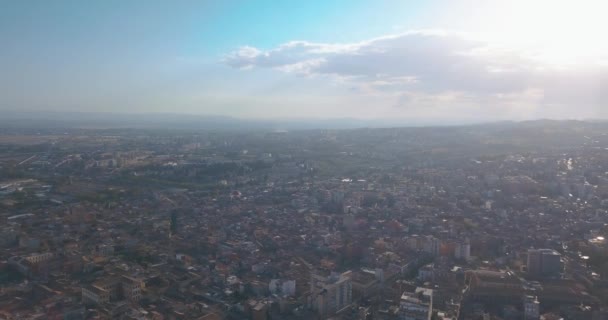 Hermosa Vista Aérea Ciudad Catania Cerca Catedral Principal Volcán Etna — Vídeos de Stock