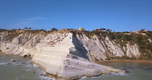 포르토 이탈리아 시칠리아 코스트에 이탈리아 스칼라 Turchi 절벽에 터키의 되었다 — 비디오