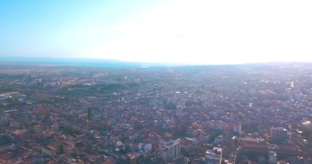 Beautiful Aerial View Catania City Main Cathedral Etna Volcano Background — Stock Video