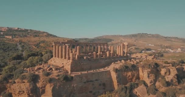 Selinunte Sicilien Italien Flygfoto Den Antika Grekiska Staden Den Södra — Stockvideo