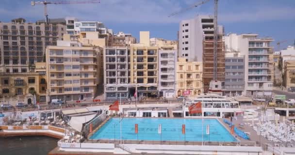 Geleneksel Malta Luzzu Balıkçı Tekneleri Güzel Manzaralı Julian Sliema Valetta — Stok video