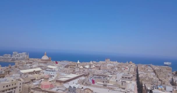 Vue Aérienne Cathédrale Principale Valette Malte Survoler Ancienne Ville Avec — Video