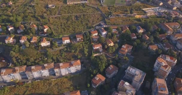 Schöne Luftaufnahme Der Stadt Catania Der Nähe Der Kathedrale Und — Stockvideo