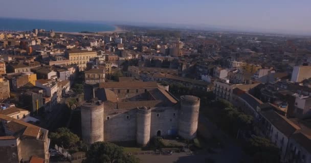 Пташиного Польоту Castello Ursino Також Відомий Castello Свеви Катанії Замок — стокове відео
