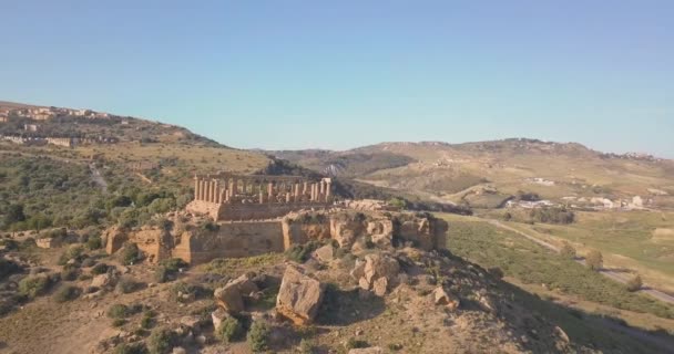 Selinunte Sicilya Talya Havadan Görünümü Üzerinde Antik Yunan Şehrin Güney — Stok video