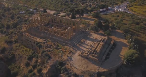 Selinunte Sycylia Włochy Widok Lotu Ptaka Starożytne Greckie Miasto Południowym — Wideo stockowe