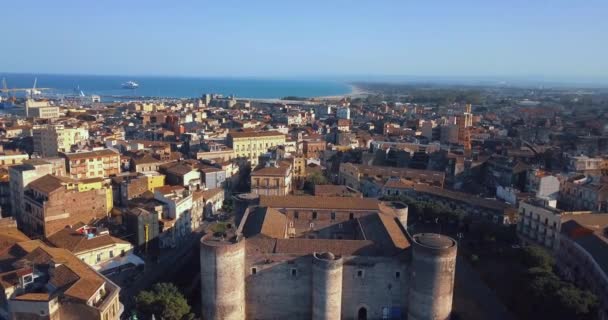 Vista Aérea Del Castello Ursino También Conocido Como Castello Svevo — Vídeos de Stock