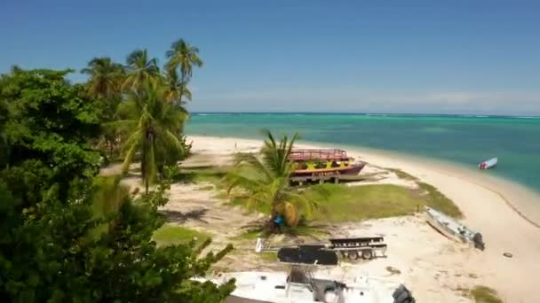 Vista Aérea Del Punto Paloma Tobago Trinidad Tobago Mar Caribe — Vídeo de stock