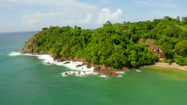 Hermosa Vista Aérea Isla Tobago Mar Caribe Palm Beach Isla — Vídeos de Stock