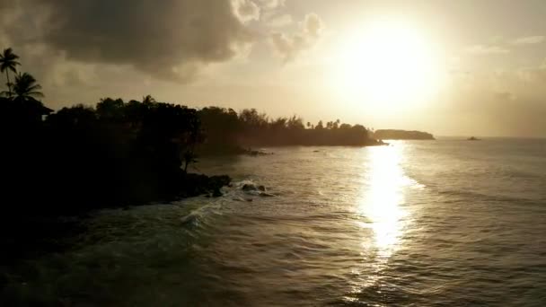 Cennetin Havadan Manzarası Tropikal Ada Plajı Güneş Doğuşu Sahnesi Sahil — Stok video