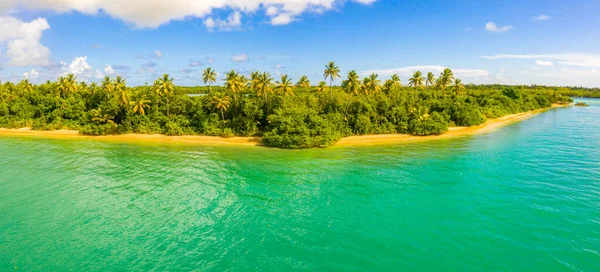 美丽的天堂马尔代夫热带海滩上岛的空中照片 夏天和旅行度假概念 — 图库照片