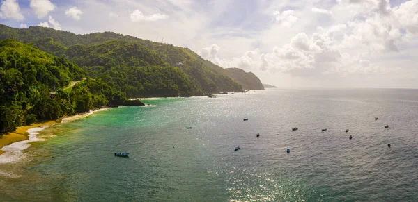 Vista Aérea Das Baías Tobago São Vicente Granadinas Ilhas Caribe — Fotografia de Stock