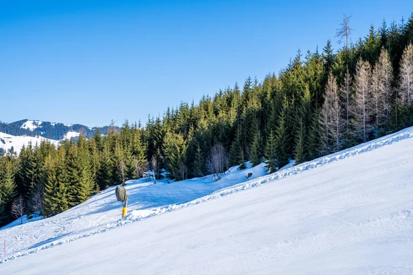 Davos Suiza Enero 2019 Remonte Montaña Con Asientos Sobre Montaña — Foto de Stock