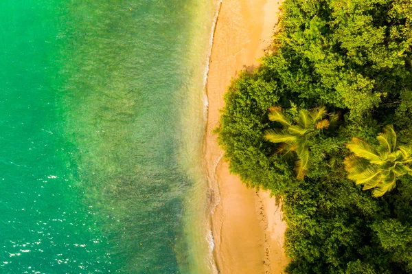 空旷的天堂海滩，蓝色的海浪在岛上。 美丽的热带 — 图库照片