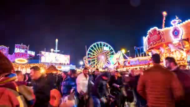 Time Lapse People Walking Hyde Park Winter Wonder Land Different — Stockvideo